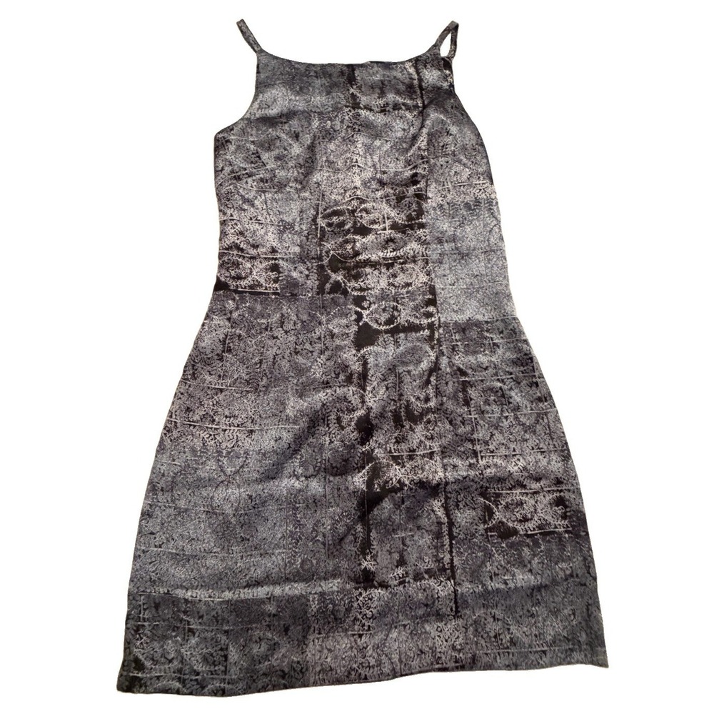 Vintage 90s All That Jazz Maxi Dress 9/10 Black Silver Whimsigoth USA